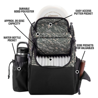  Disc Ascent Golf Mochila Mochila para principiantes Bolsa de golf de disco Frisbee con bolsas de golf de disco de capacidad de más de 18 años para principiantes Bolsa de arranque de golf de disco ligero | Accesorios de golf de disco esenciales