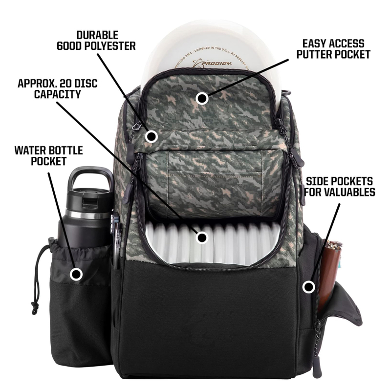  Disc Ascent Golf Mochila Mochila para principiantes Bolsa de golf de disco Frisbee con bolsas de golf de disco de capacidad de más de 18 años para principiantes Bolsa de arranque de golf de disco ligero | Accesorios de golf de disco esenciales