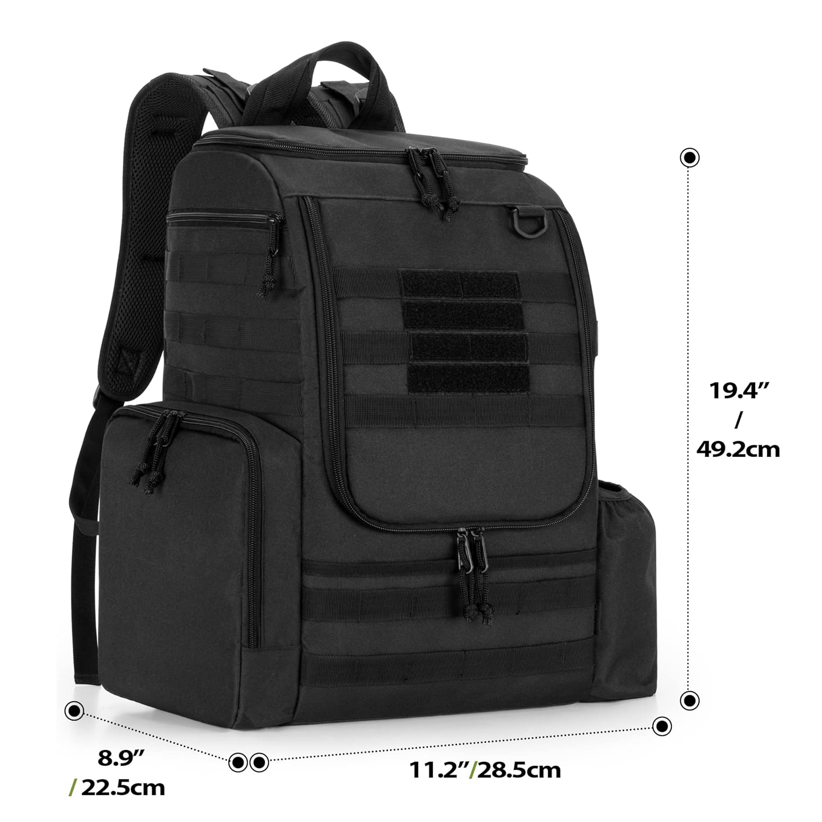 DISC APEX DISC MARCHPACK | Mochila de golf de disco | Almacene hasta 20+ discos | Bolsillo de refrigerador aislado | Bolsas de golf de disco con manga paraguas | Bolsas de seguridad para billeteras o teclas Material de nylon Cordura
