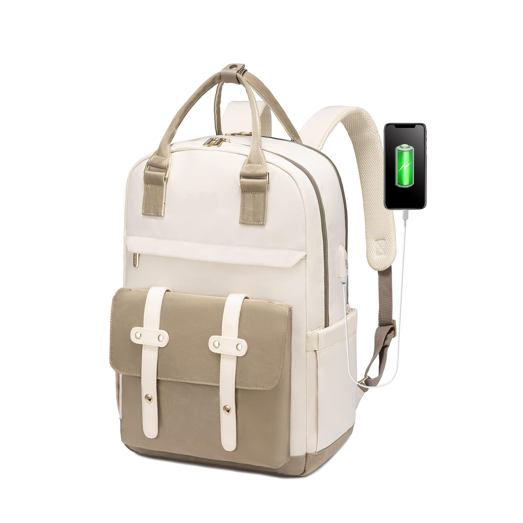 Mochila para computadora portátil para mujeres bolsas para computadora portátil de 15.6 pulgadas con puerto de carga USB, mochila resistente al agua de moda, maestra, enfermería, bolsas de viaje con estilo vintage para la universidad