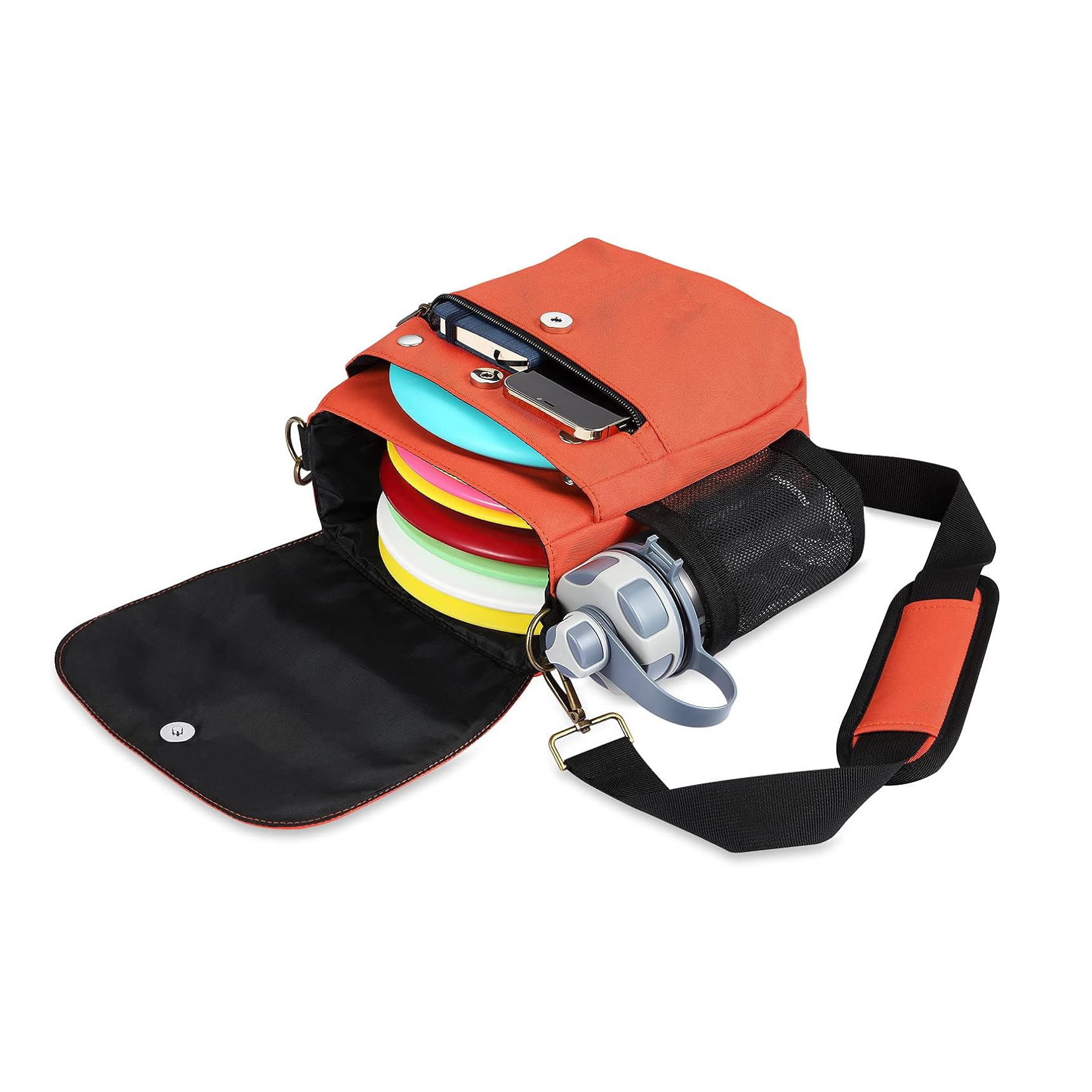 DISC APEX DISC MARCHPACK | Mochila de golf de disco | Almacene hasta 8+ discos | Bolsillo de refrigerador aislado | Bolsas de golf de disco con manga paraguas | Bolsas de seguridad para billeteras o teclas Material de nylon Cordura