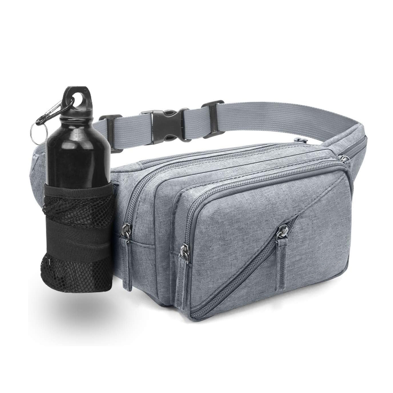 Pack Fanny Pack Impermeable Bag Pack Men Mujeres Bum Bum Bum con soporte de botella de agua Correa ajustable Adecuado para el entrenamiento al aire libre Traking Cycling Bolsa Bolsa