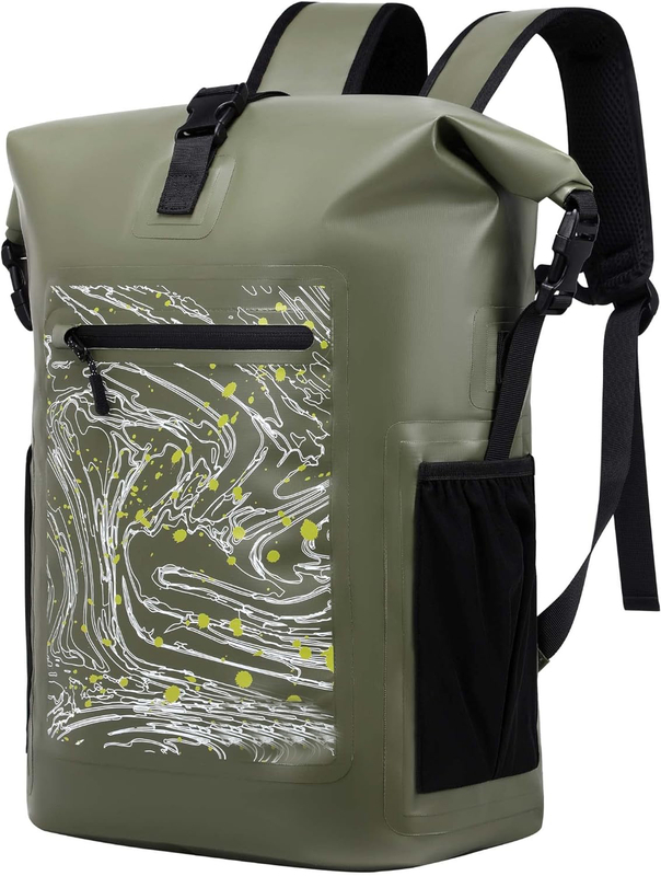 Mochila seca Bolsa impermeable de 30 litros de 30 litros flotantes secos con bolsillo acolchado interno para kayak, paseos en bote, surf, pesca, rafting, natación, senderismo