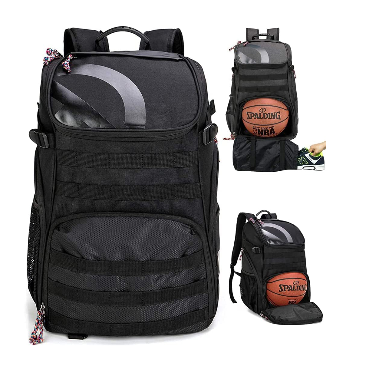 Mochila de baloncesto para hombres, bolsa de fútbol con compartimento para pelotas y compartimento para zapatos para baloncesto, fútbol, ​​entrenamiento de voleibol