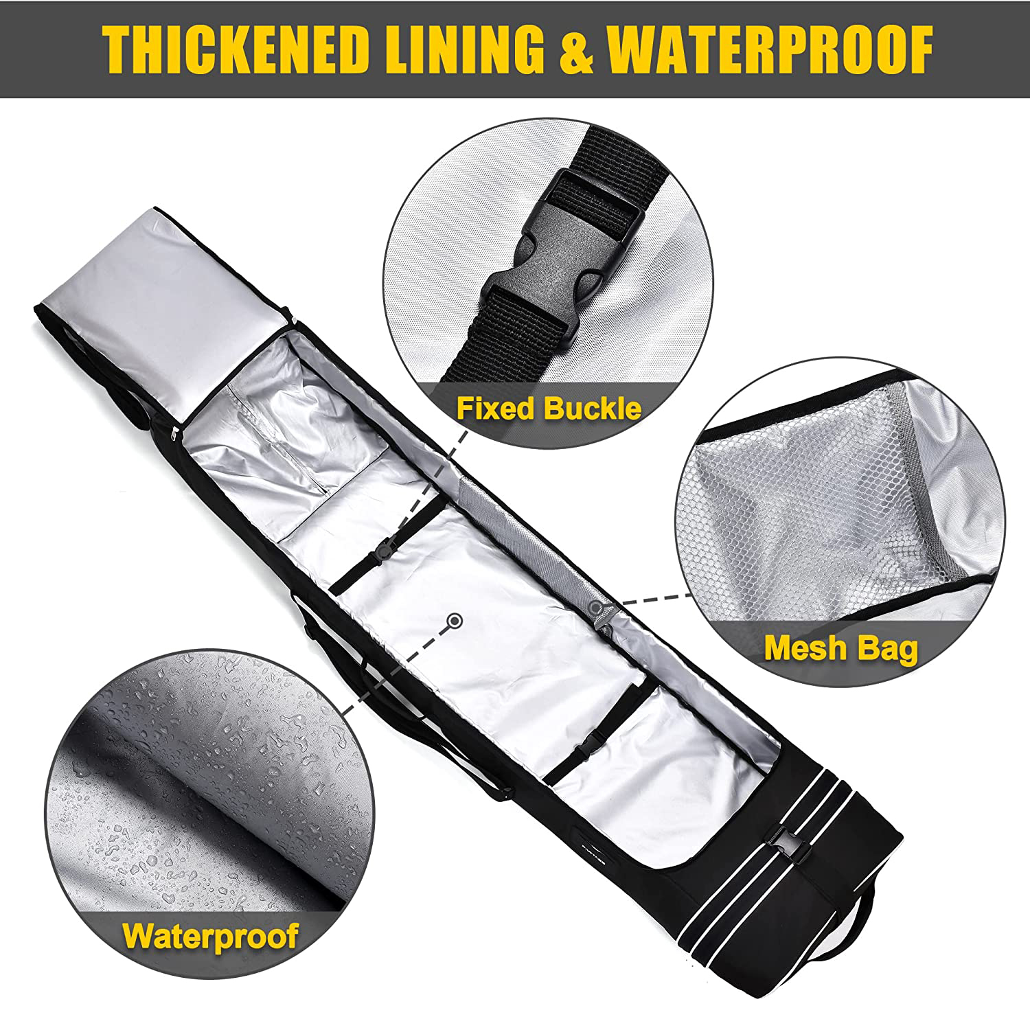 Bolsa de snowboard de deportes al aire libre de fábrica multifuncional para acampar con balas de snowboard livianas