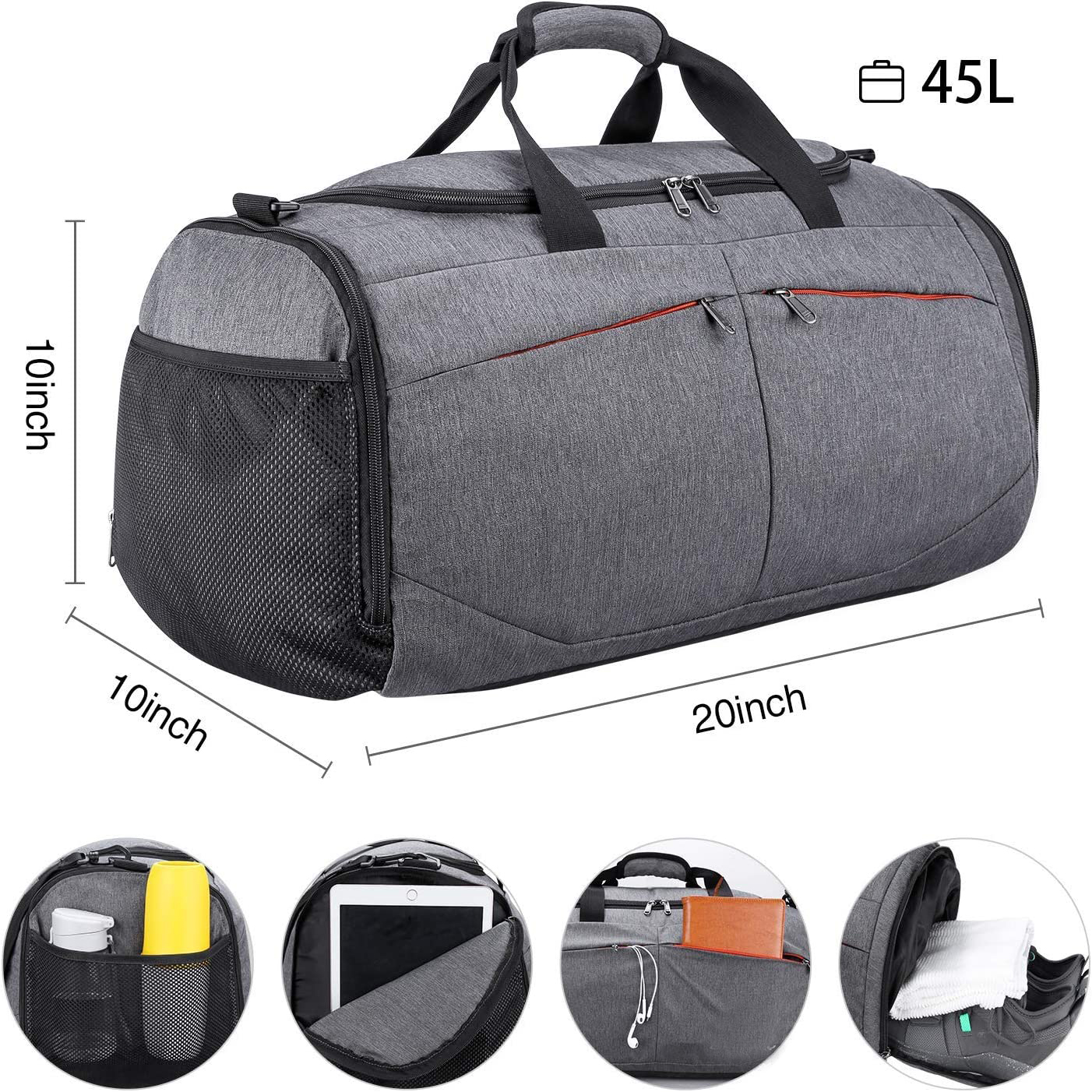 Bolsa de viaje Bolsa de gimnasia Bolsa de deportes Bolsas de viaje Bolsas de lona duradera Bolso de bolsas de entrenamiento de ejercicios