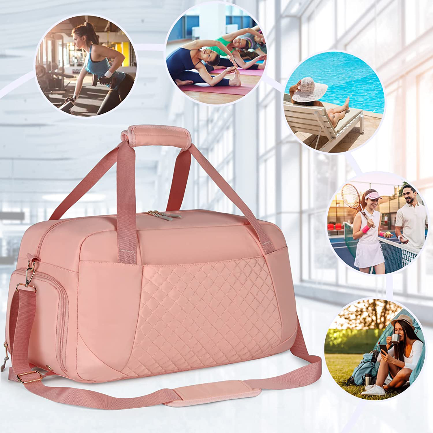 Bolsa de viaje Bolsa de gimnasia Bolsa de deportes Bolsas de viaje Bolsas de lona duradera Bolso de bolsas de entrenamiento de ejercicios