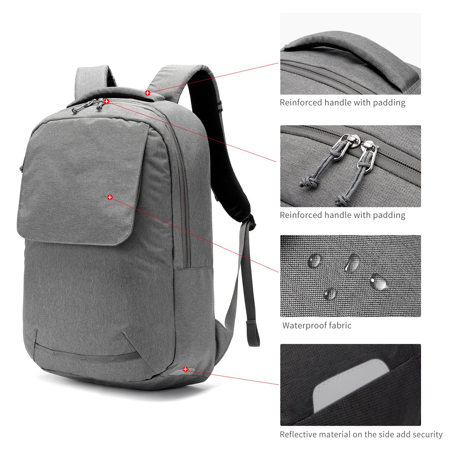 Mochila para viajes y ocio al aire libre de negocios de gran capacidad Mochila para computadora portátil Mochila impermeable para la universidad