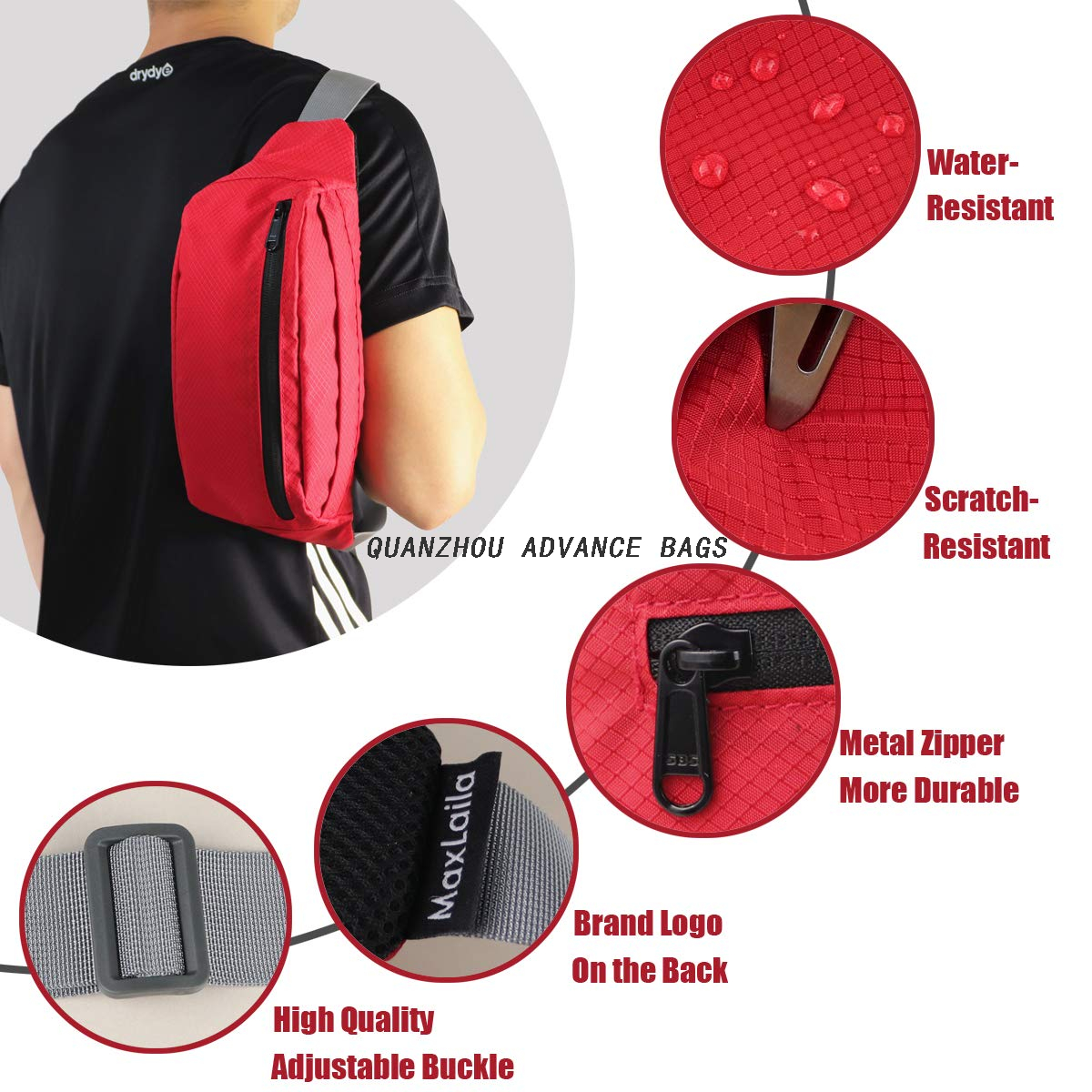 Promoción Deportes al aire libre Correr Senderismo Logotipo personalizado Sencillo Hombres Mujeres Riñonera informal Riñonera