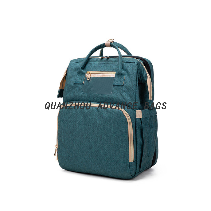 Bolsa de pañales promocional impermeable de gran capacidad para mamá, mochila de viaje para bebé, bolsa de pañales para mamá de color personalizado, mochila para cambiar la cama