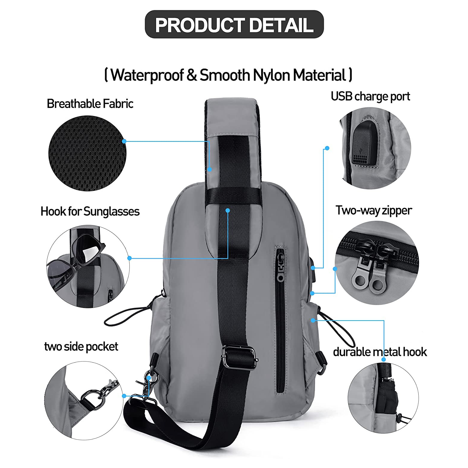 Bolso de hombro OEM al por mayor SHIKING SPORT SLING BOLSO CROSSBODY MENSAJE BOLSE 