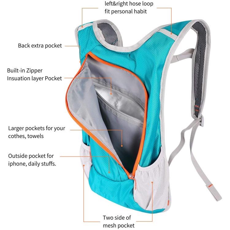 2021 Bolsa para montar en bicicleta al aire libre Senderismo Deporte Hombres Ciclismo Paquete para correr Chaleco de hidratación resistente Mochila Mochila de hidratación Bolsa