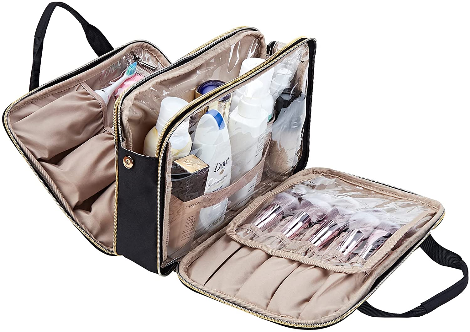 Bolsa Cosmatic resistente al agua para maquillaje, bolsa de cosméticos, organizador de artículos de tocador de viaje, bolsa plegable