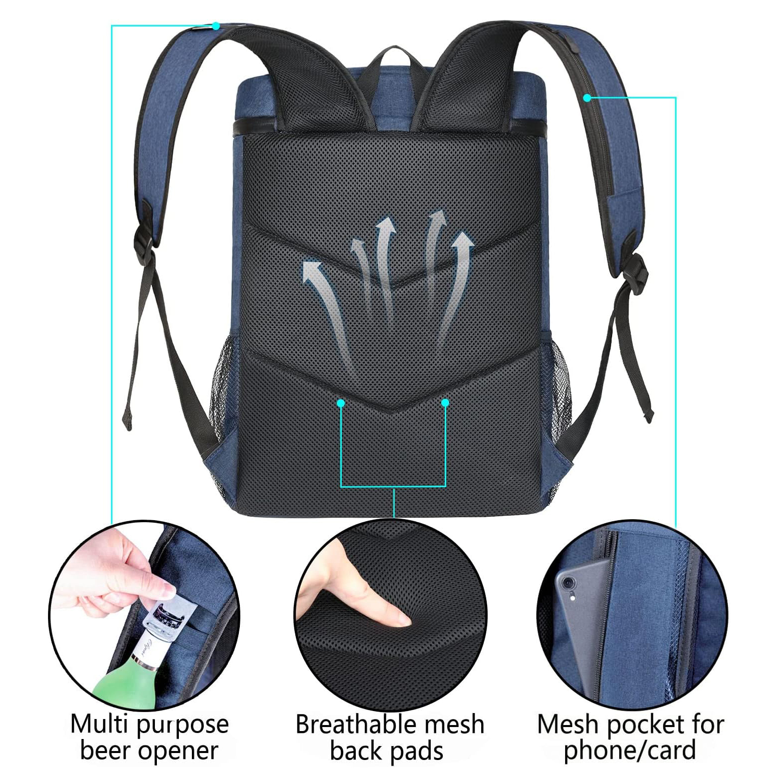  Mochila portátil bolsa de picnic de picnic refrigerador mochila bolsas refrigerador bolsas de refrigerador