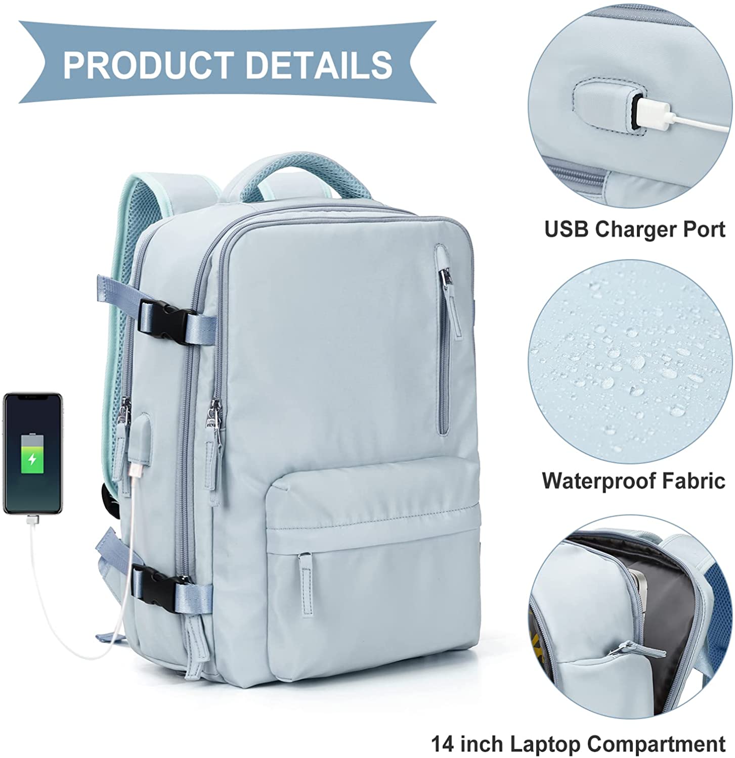 Mochila universitaria Escuela de negocios de negocios al aire libre Viajes Daypack mochila mochila grande mochila de viajes mujeres llevan mochil