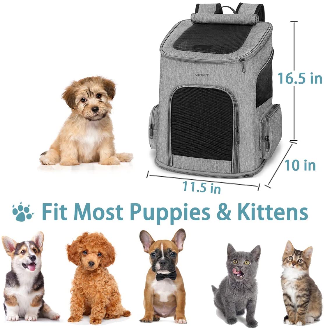 AD-PB02 Logotipo de color personalizado plegable portátil suave portador de mascotas perro gato bolsa de viaje bolsa para mascotas