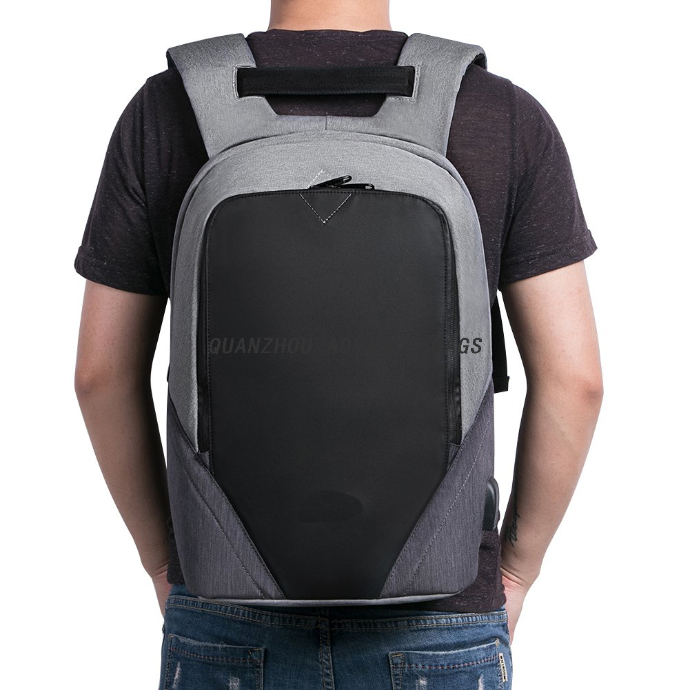 Comercio al por mayor antirrobo Mochila de negocios de viaje USB Charginig Mochila para computadora portátil Deporte al aire libre y ocio Mochila negra