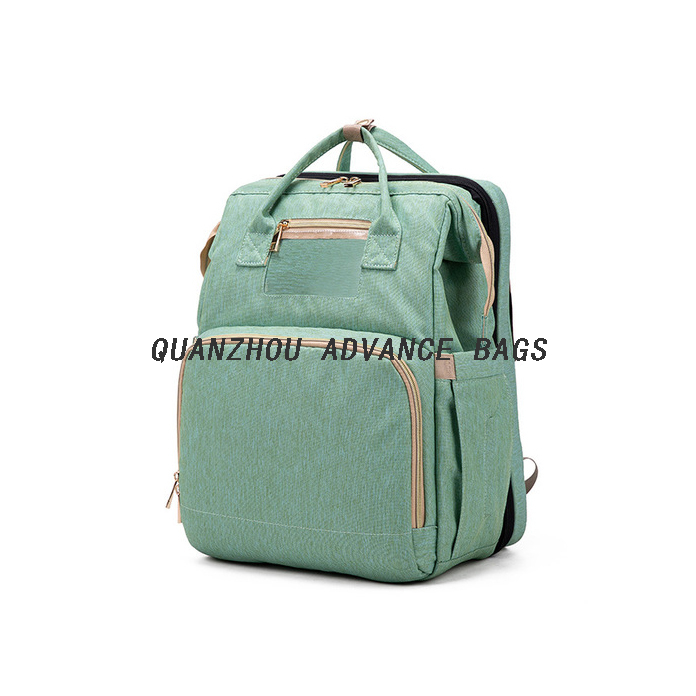 Bolsa de pañales promocional impermeable de gran capacidad para mamá, mochila de viaje para bebé, bolsa de pañales para mamá de color personalizado, mochila para cambiar la cama