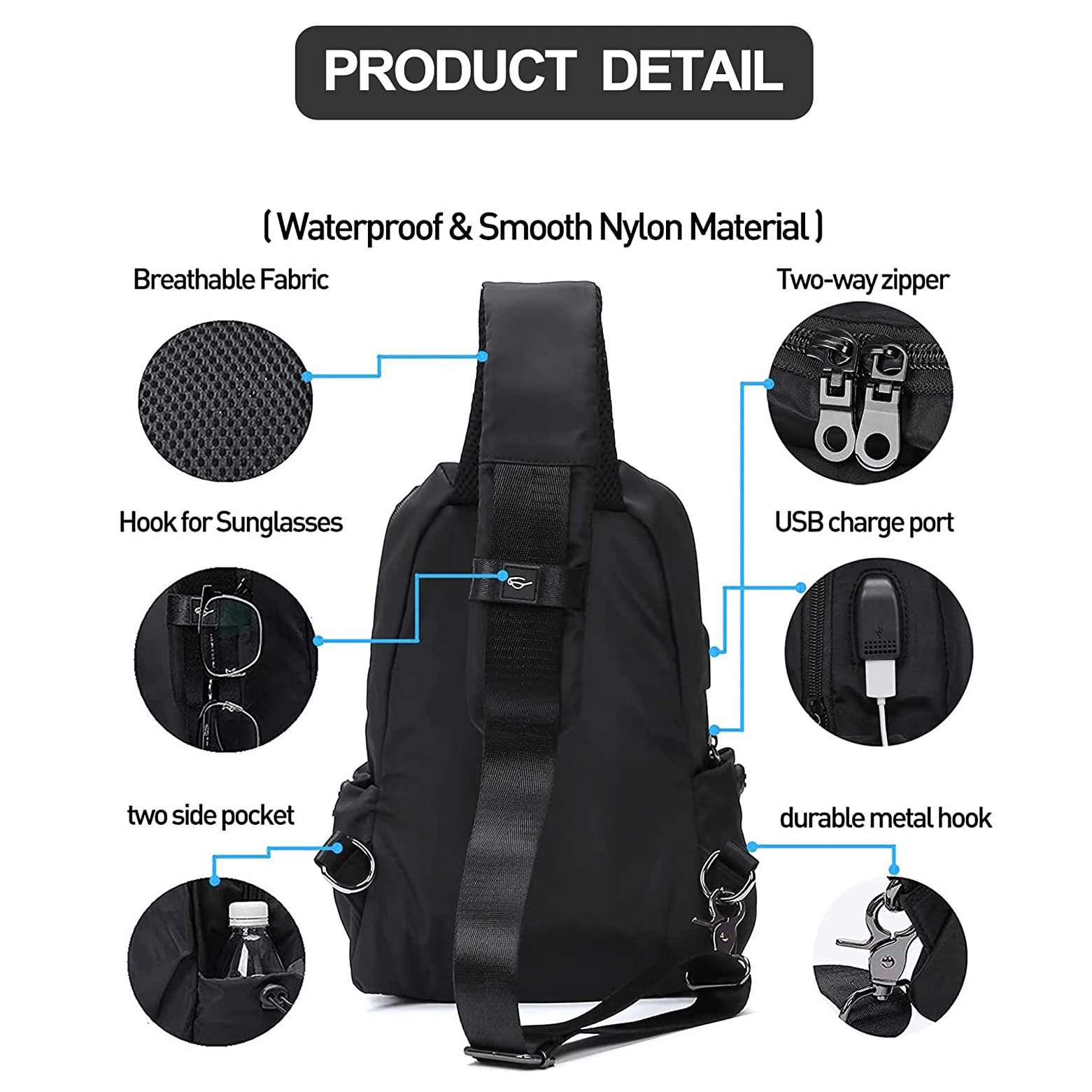 Bolso de hombro OEM al por mayor SHIKING SPORT SLING BOLSO CROSSBODY MENSAJE BOLSE 