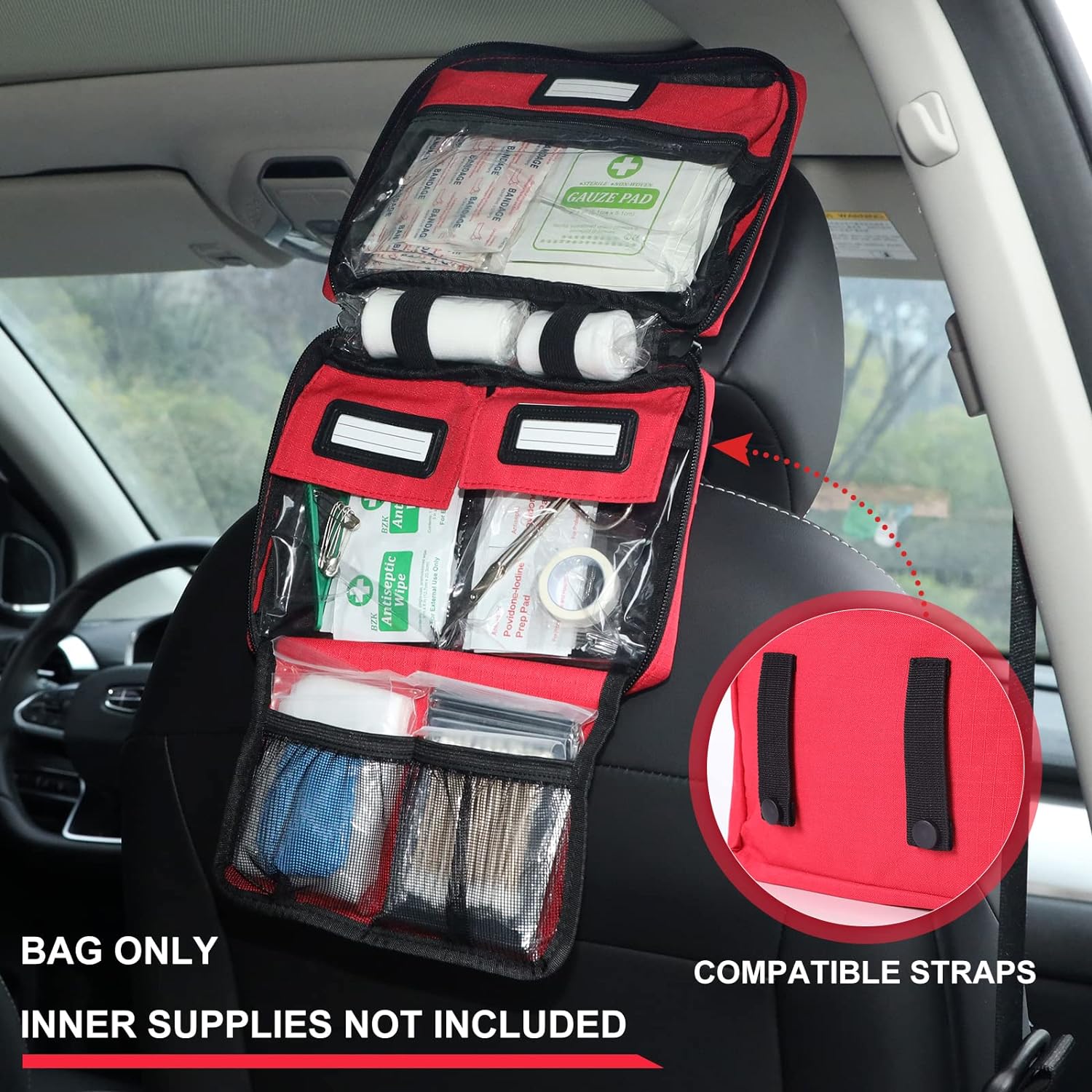 Bolsa de primeros auxilios vacías, pequeña bolsa médica de emergencia compacta de trauma para acampar el coche de viaje en casa. 