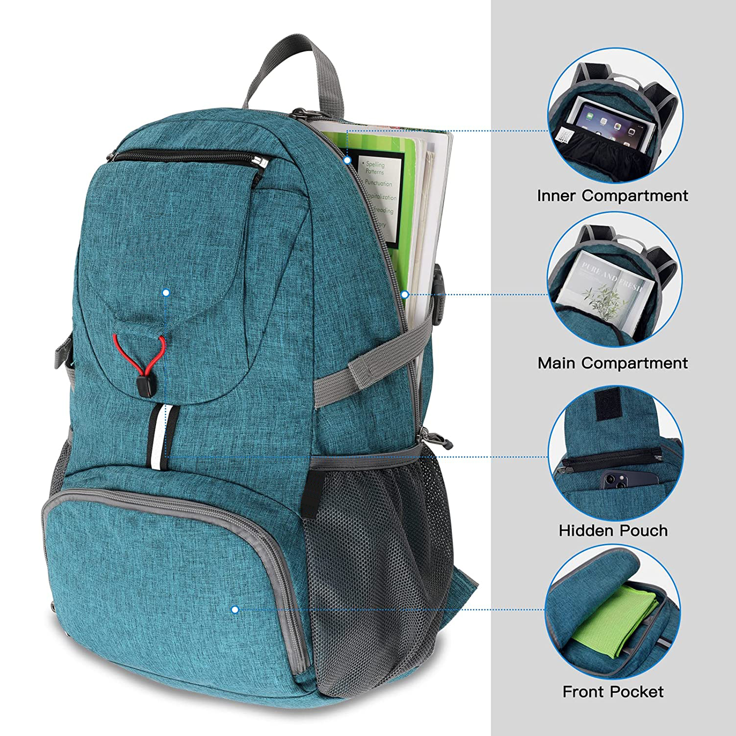 Moda 2021, venta al por mayor, mochila ultraligera plegable para acampar, deportes al aire libre, bolsa personalizada, impermeable, senderismo, viajes, escalada, mochilas