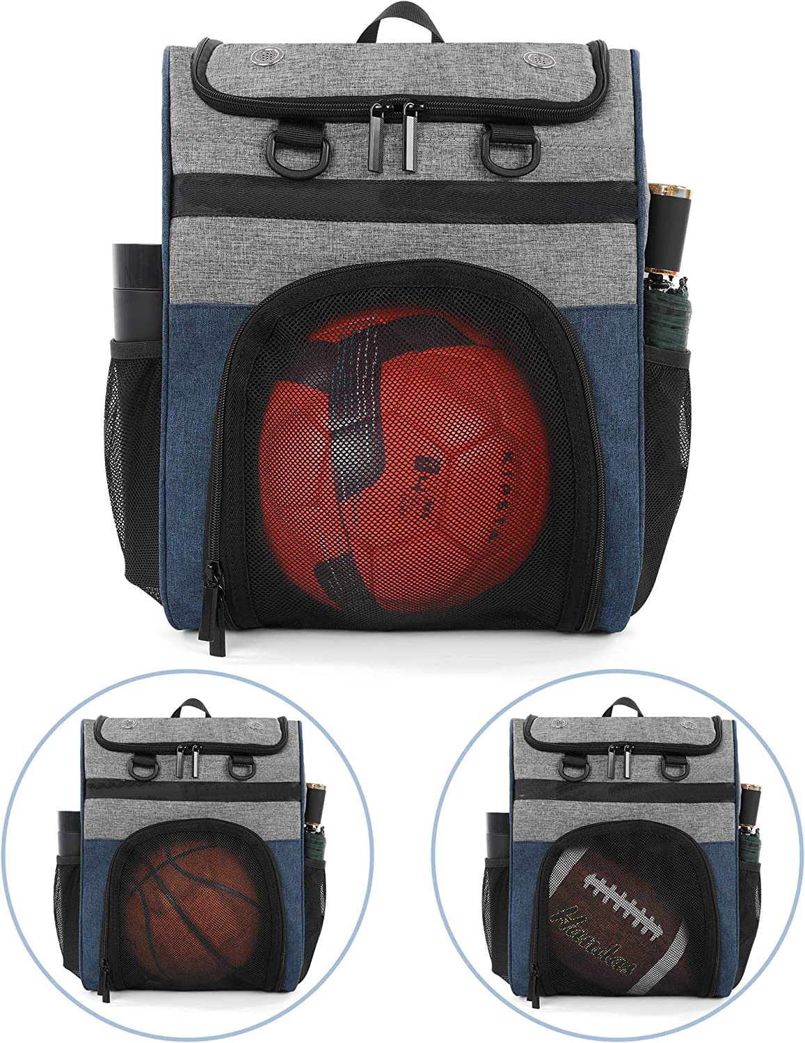 Mochila de baloncesto GYM para hombre, bolsa de fútbol con compartimento para pelotas y compartimento para zapatos para baloncesto, fútbol, ​​entrenamiento de voleibol