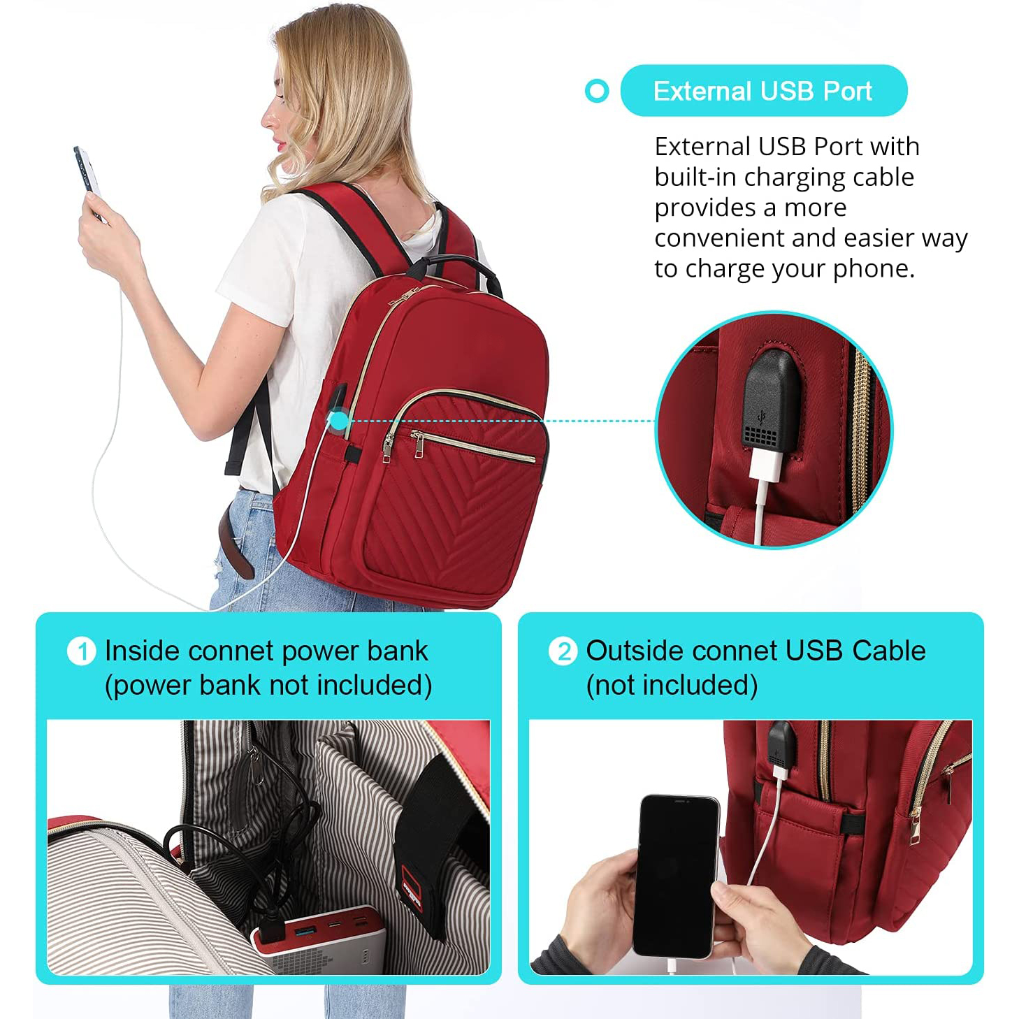 Mochila de mochila de mochila de la universidad de viaje de la computadora portátil mochila para la computadora portátil mochila para mujeres, cargadas de bolsas de la computadora portátil de 15.6 pulgadas, bolso de mochila de viaje impermeable, mochila de lyes estilas, computadora de trabajo