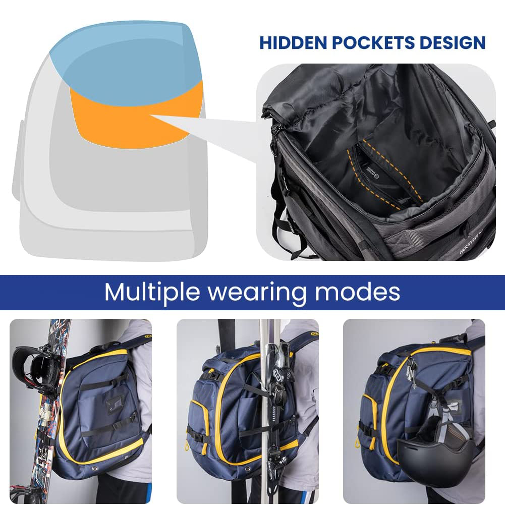 Bolso de arranque de esquí de fábrica multifuncional Sport al aire libre Bolsa de mochila Bolsa de senderismo