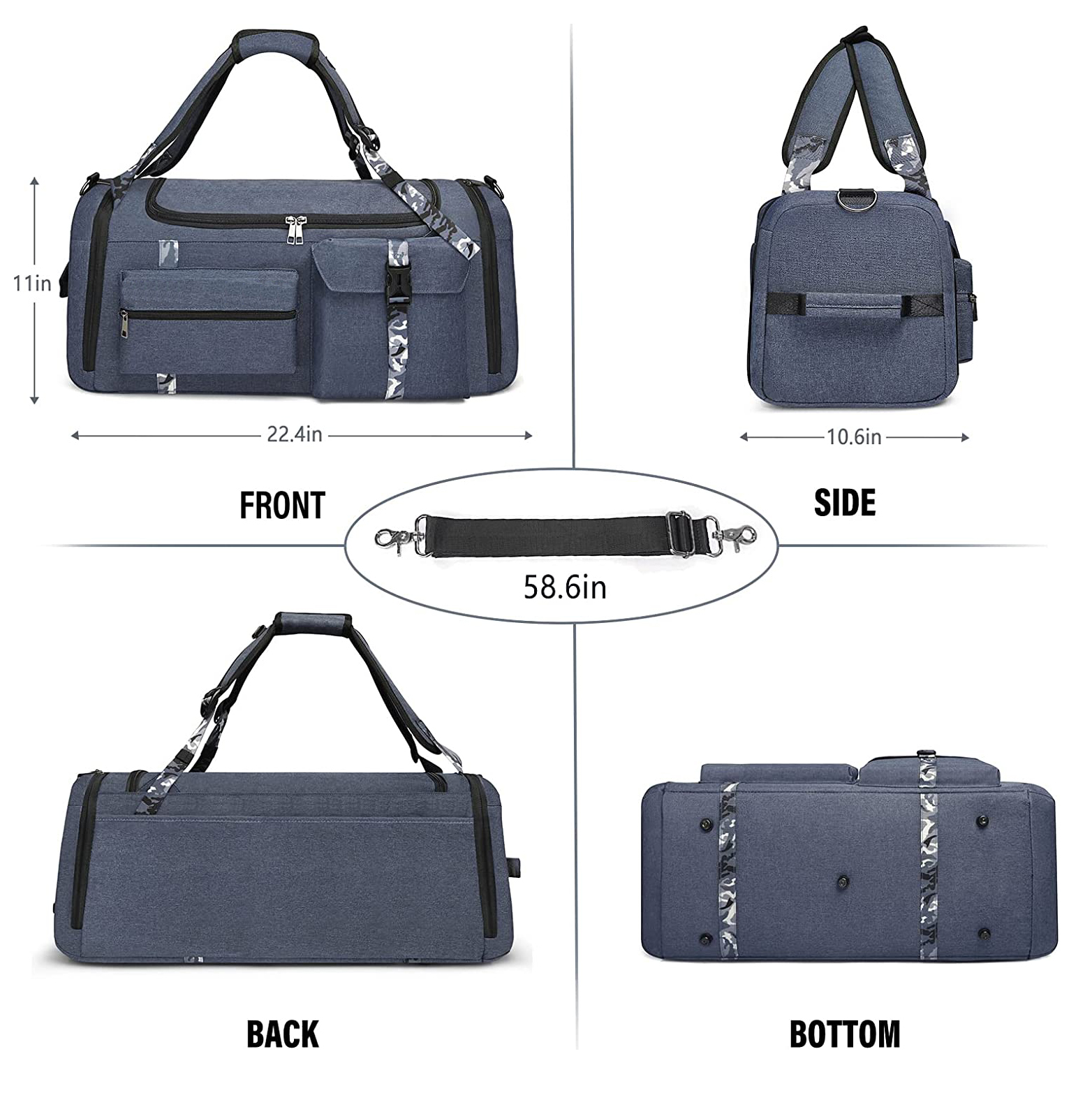 Bolsa de viaje Bolsa de gimnasia Bolsa de deportes Bolsas de viaje Bolsas de lona duradera Bolso de bolsas de entrenamiento de ejercicios