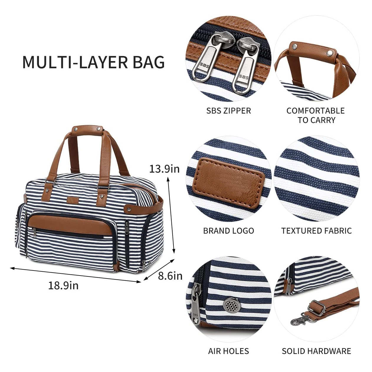 Bolsa de viaje Bolsa de gimnasia lienzo y bolsa de cuero bolsas deportivas bolsas de viaje bolsas de lona duradera