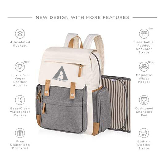 Mochila promocional de gran capacidad impermeable para pañales para mamá, mochila de viaje para bebé, mochila para pañales
