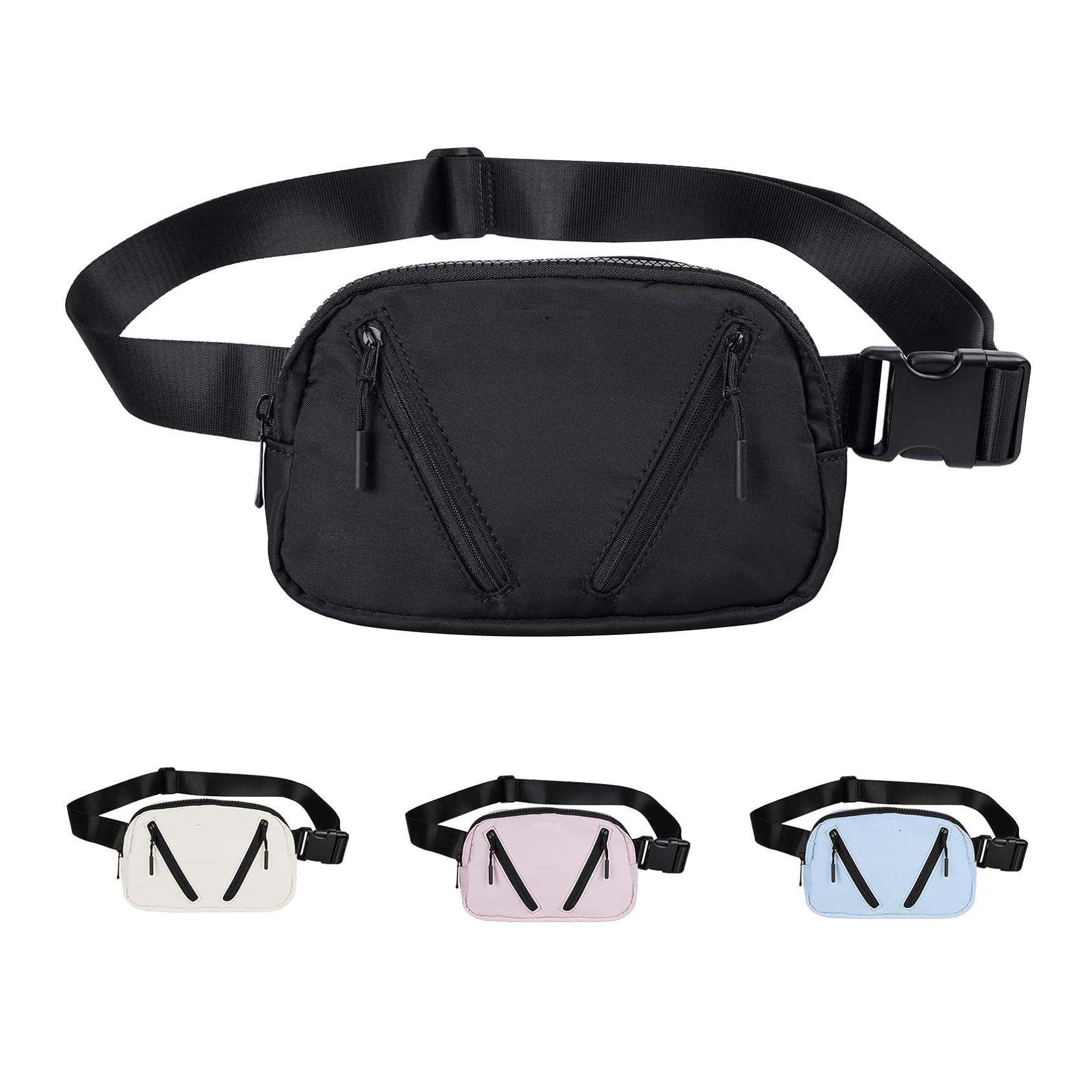 Bolsa de cintura Fanny Pack Men Mujeres Bum Hip Bum con soporte de botella de agua Correa ajustable adecuada para el entrenamiento al aire libre Traking Cycling Bolsa Bolsa