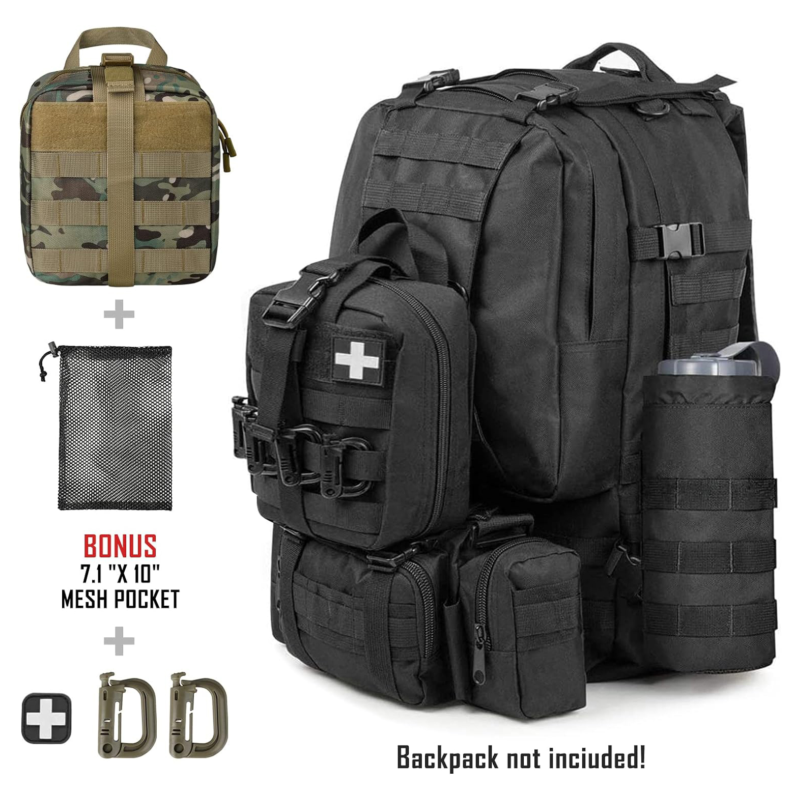 Bolsa de primeros auxilios tácticos, bolsas de EMT RIP-Avance Military Ifak Medical Bag Medical Emergency Survival Kit Diseño de liberación rápida incluye parche de cruz roja