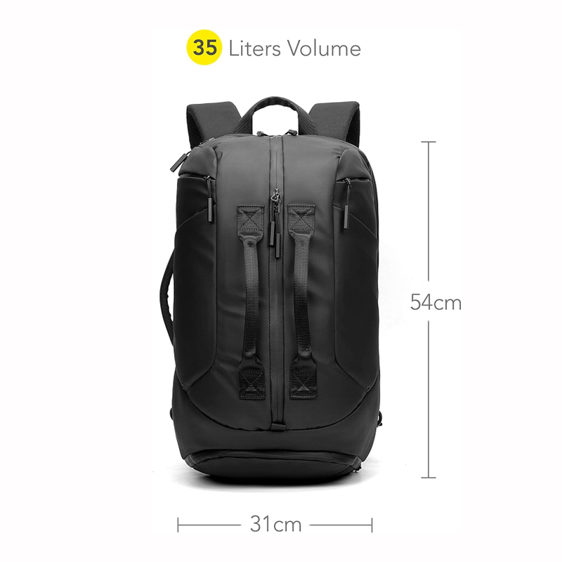Mochila para la computadora portátil mochila de bolsas de gimnasia convertible para hombres y mujeres mochila de viajes con computadora portátil y calzado compartimento y bolso de lona para gimnasio, trabajo, deportes (35L)