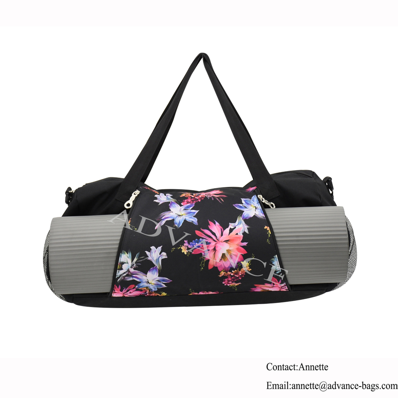 Bolsas de viaje de equipaje personalizadas OEM y ODM avanzadas de alta capacidad, elegantes, deportivos, para gimnasio, compartimento al aire libre, bolsa de lona, ​​bolsa de YOGA con impresión