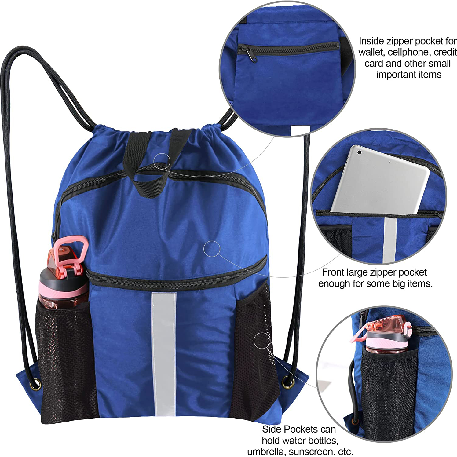 Bolsa de mochila con cordón con cuerda de comparación de zapatos Cinch Sackpack para unisex