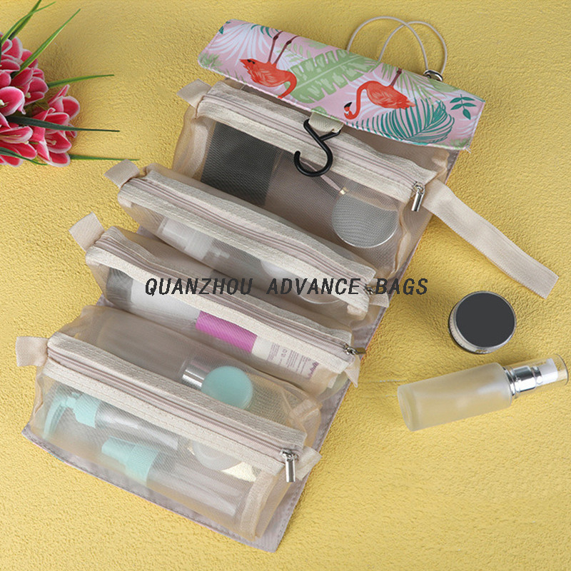 Nuevo diseño, lápiz labial portátil, esmalte de uñas, bolsa organizadora de maquillaje, bolsa de viaje plegable para exteriores, bolsa de cepillo transparente, bolsa de cosméticos