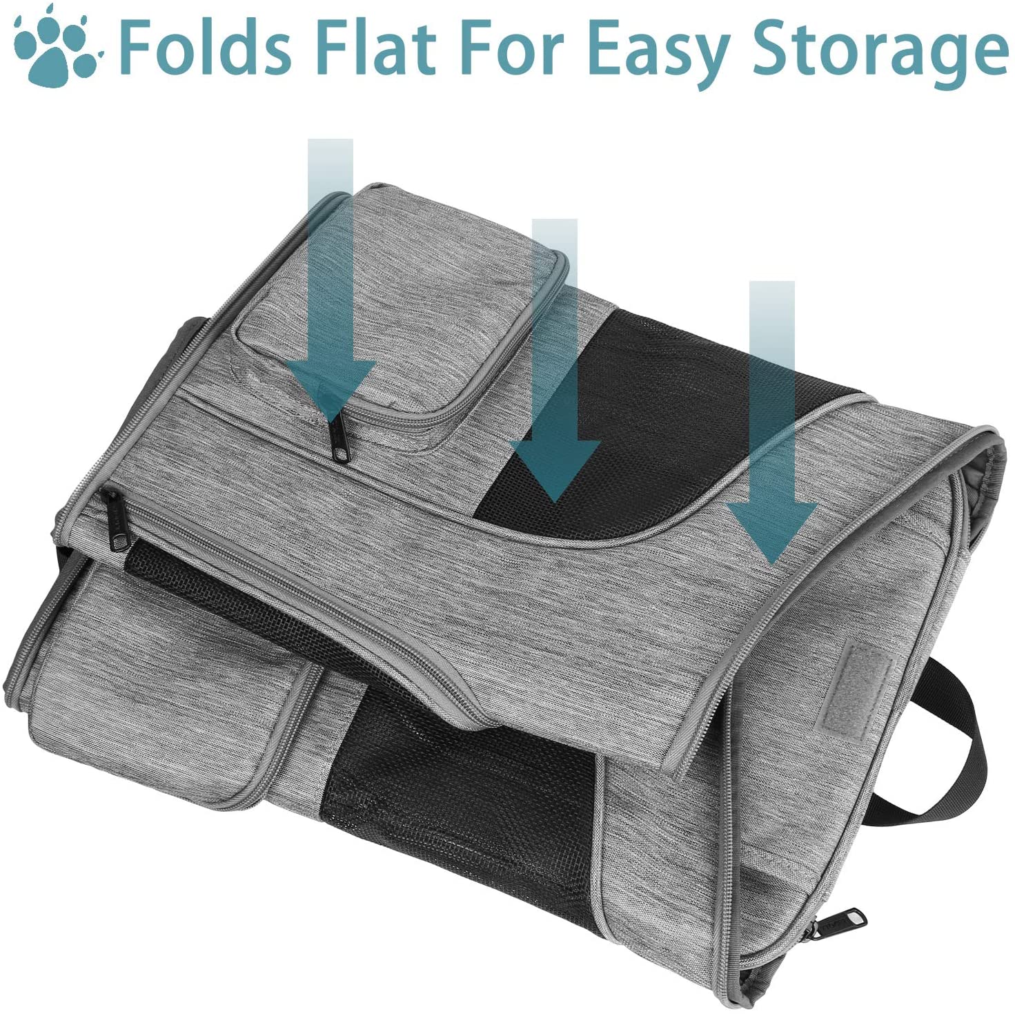 AD-PB02 Logotipo de color personalizado plegable portátil suave portador de mascotas perro gato bolsa de viaje bolsa para mascotas