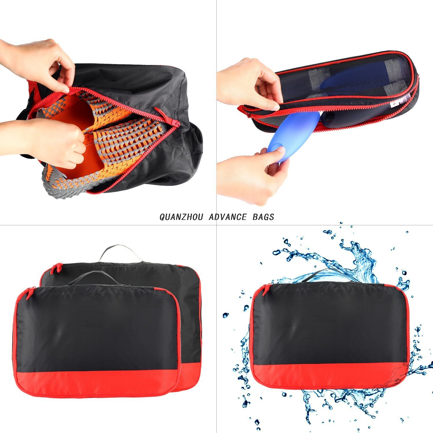 Juego de bolsas organizadoras de viaje BOLSA plegable ligera Bolsas organizadoras de equipaje de viaje 7 piezas Juego de bolsas de cubos de embalaje Personalizado a prueba de agua