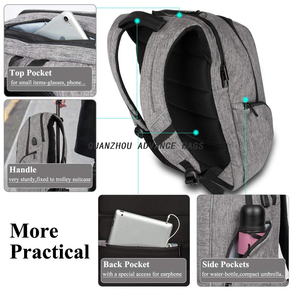 Mochila impermeable universitaria Business USB Charginig Mochila de viaje para negocios y ocio Mochila para portátil Mochila para portátil