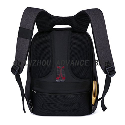 Mochila de negocios de viaje antirrobo Advance USB Charginig Deporte al aire libre y ocio Mochila negra Mochila para computadora portátil