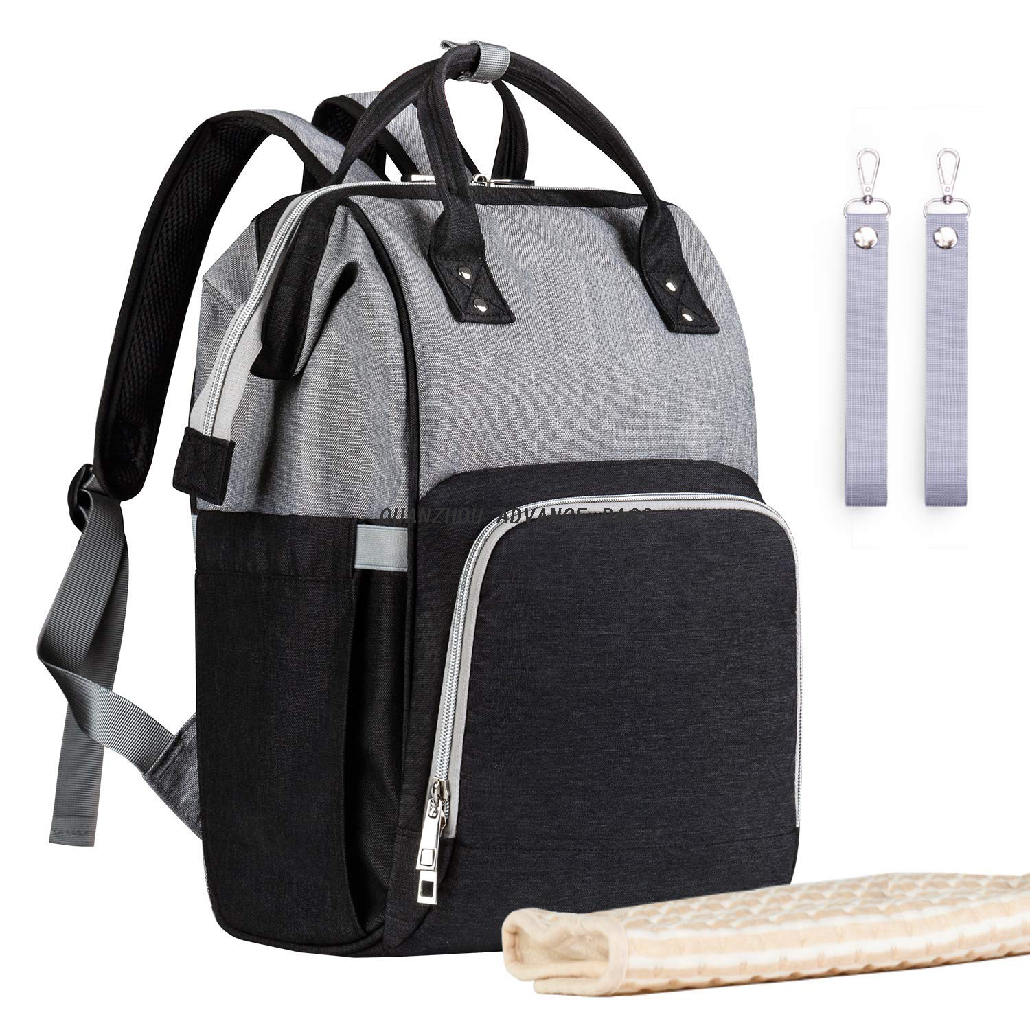 Mochila de pañales portátil práctica para mamá con bolsillos para botellas Mochila de almacenamiento múltiple fácil de agarrar