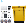 Mochila para la computadora portátil PU poliéster mochila convertible mochila para hombres y mujeres mochila de viaje con compartimento portátil con bolsa de lona para el gimnasio, trabajo, mochila deportiva
