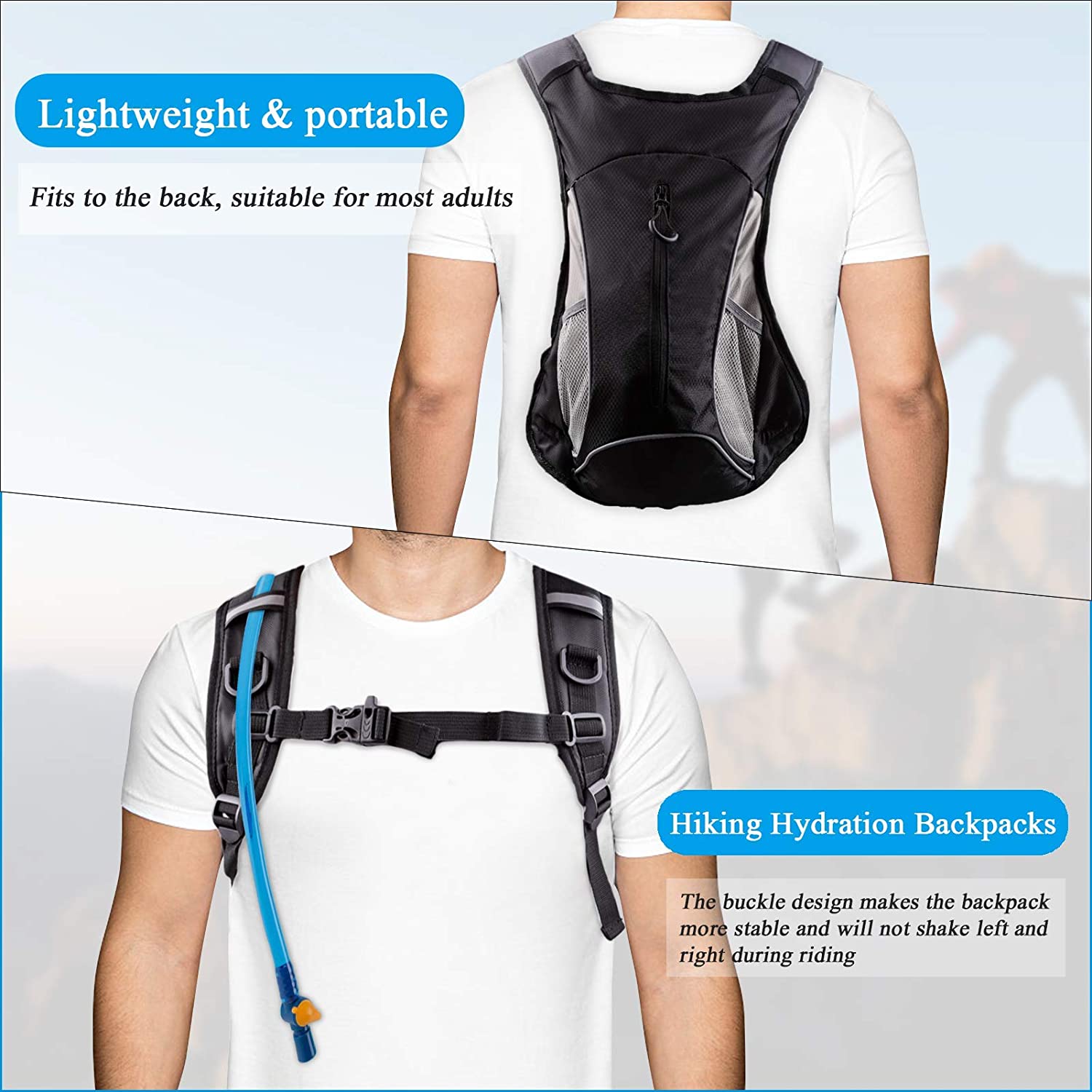 2021 Mochila de hidratación para exteriores Bolsa de ciclismo Sendero para montar en bicicleta Senderismo Deporte Hombres Ciclismo Paquete para correr Mochila de hidratación resistente