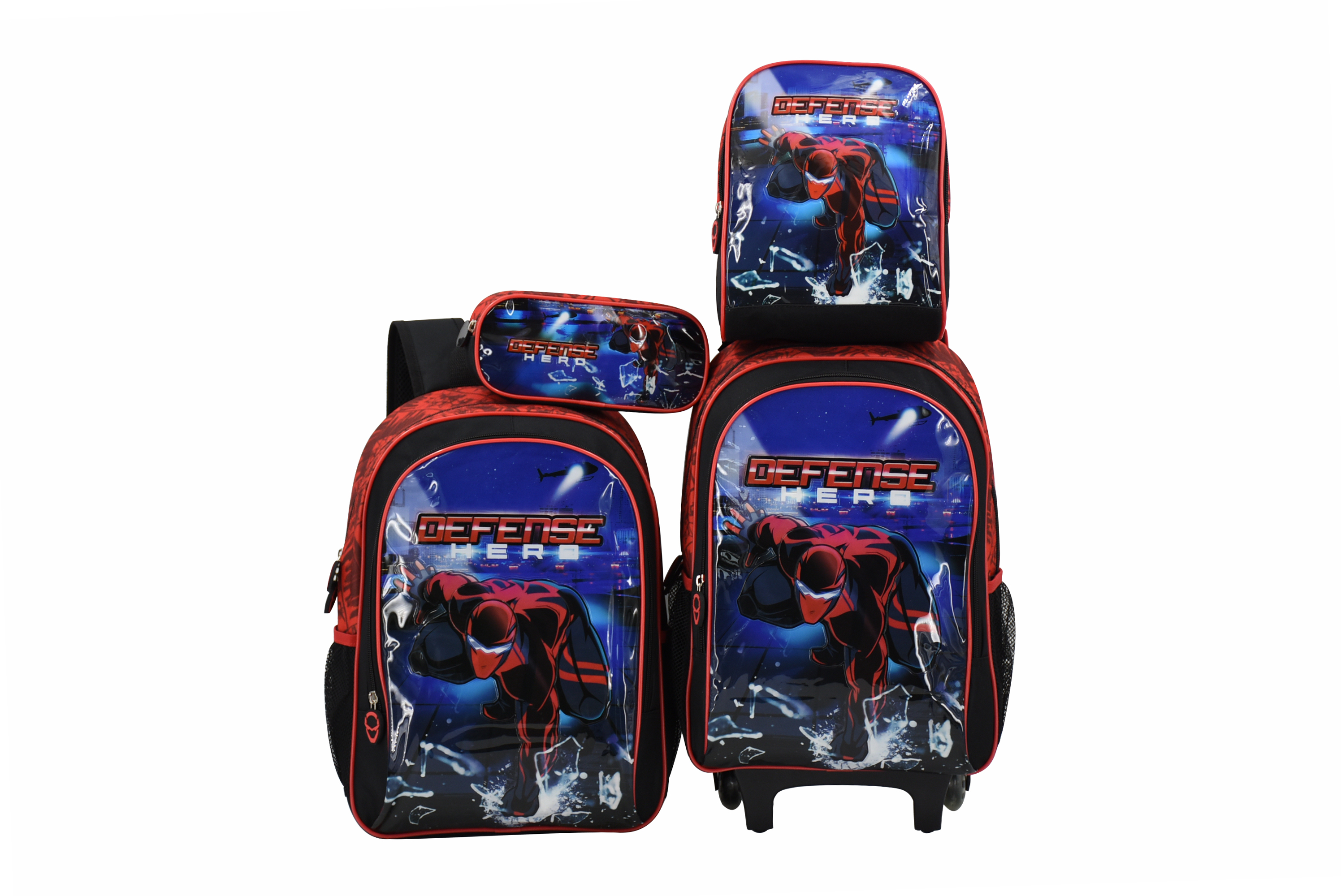 Mochila con ruedas de alta capacidad para niños de la escuela Spider-Man Cartoon trolley de viaje para adolescentes con ruedas