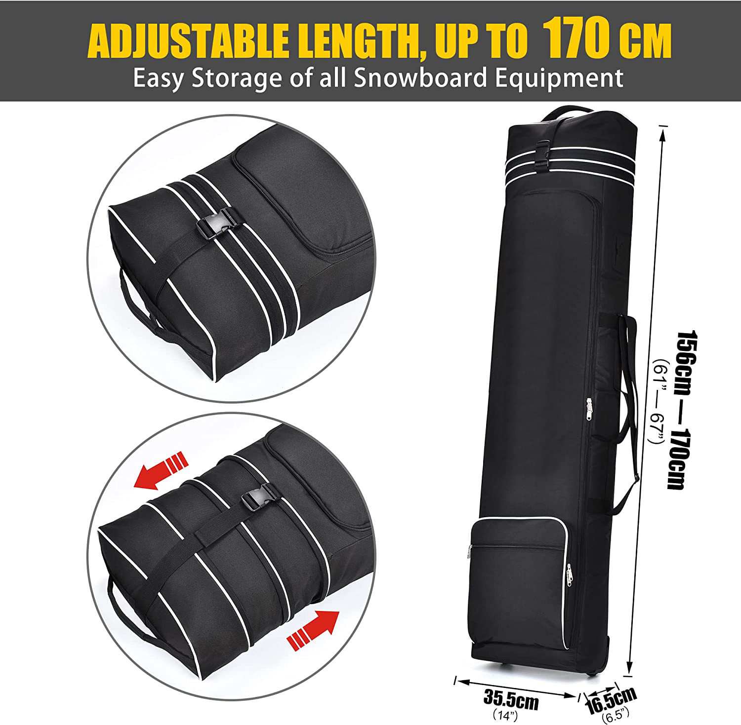 Bolsa de snowboard de deportes al aire libre de fábrica multifuncional para acampar con balas de snowboard livianas