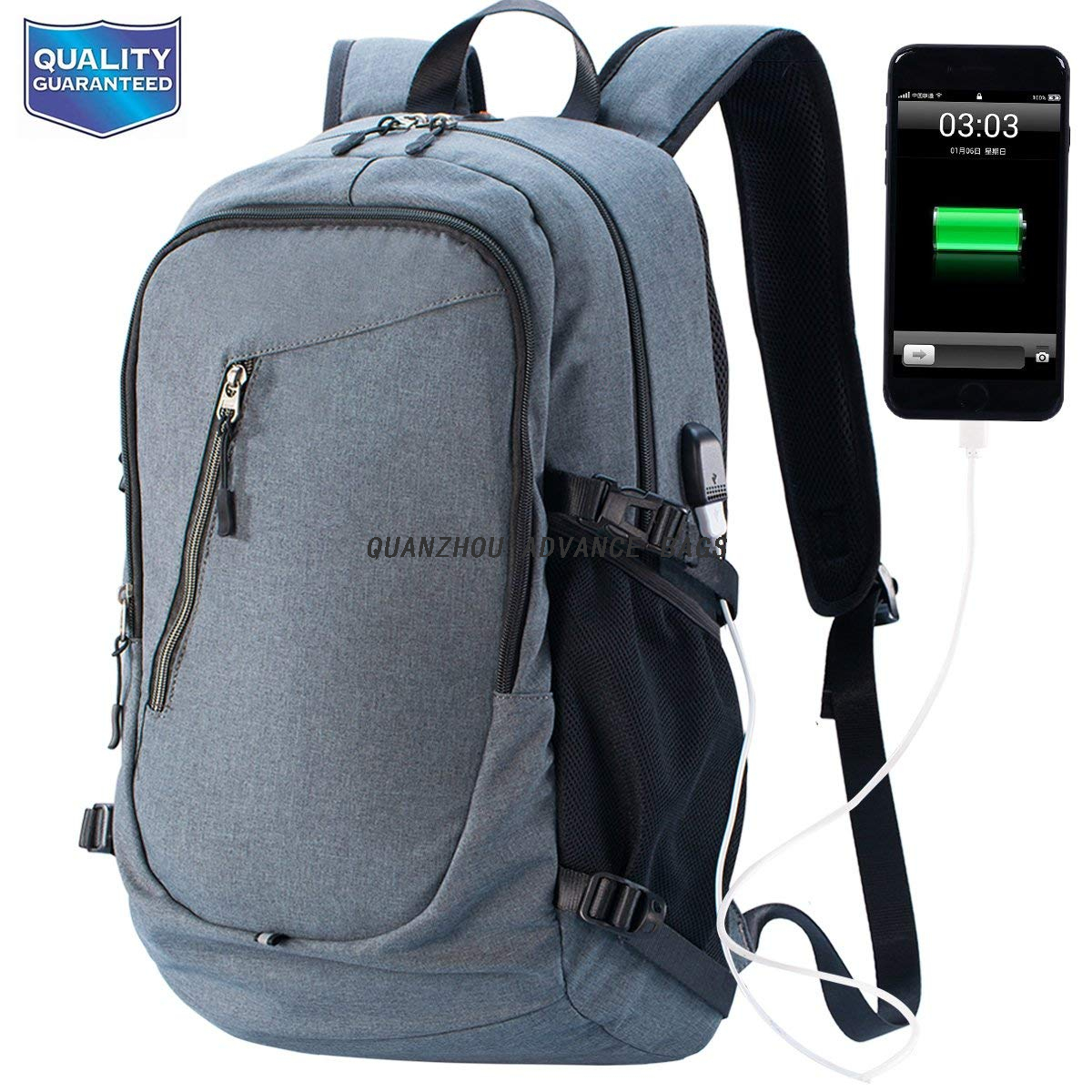 Universidad al por mayor de gran capacidad, deporte al aire libre, viajes, negocios, mochila, carga USB y mochila de ocio, mochila para computadora portátil
