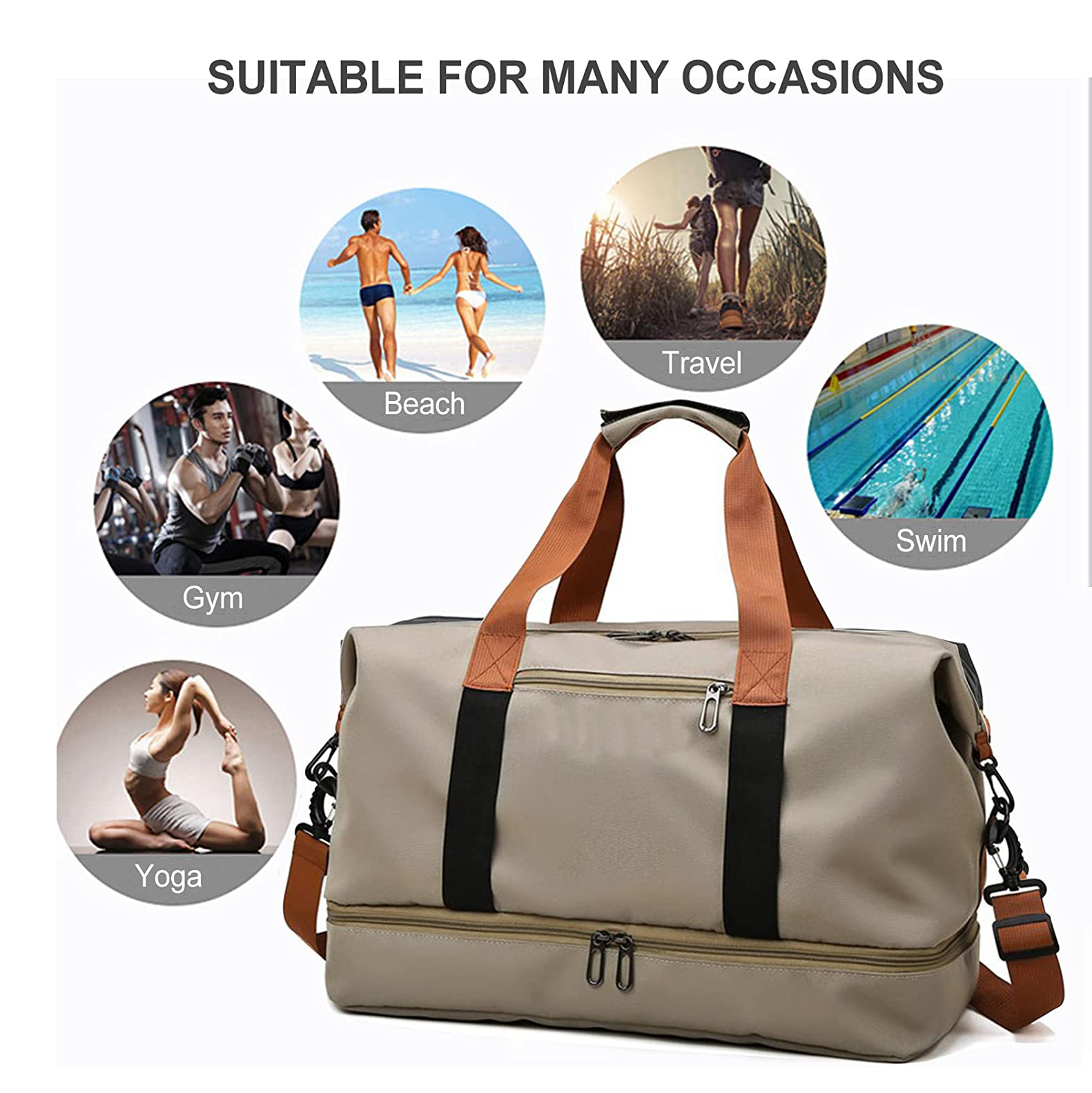 Bolsa de viaje Bolsa de gimnasia Bolsa de deportes Bolsas al aire libre bolsas de lona duradera