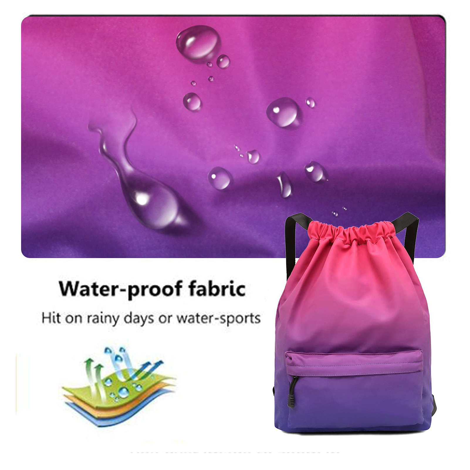 Bolsa de mochila con cordón con cuerda de comparación de zapatos Cinch Sackpack para unisex