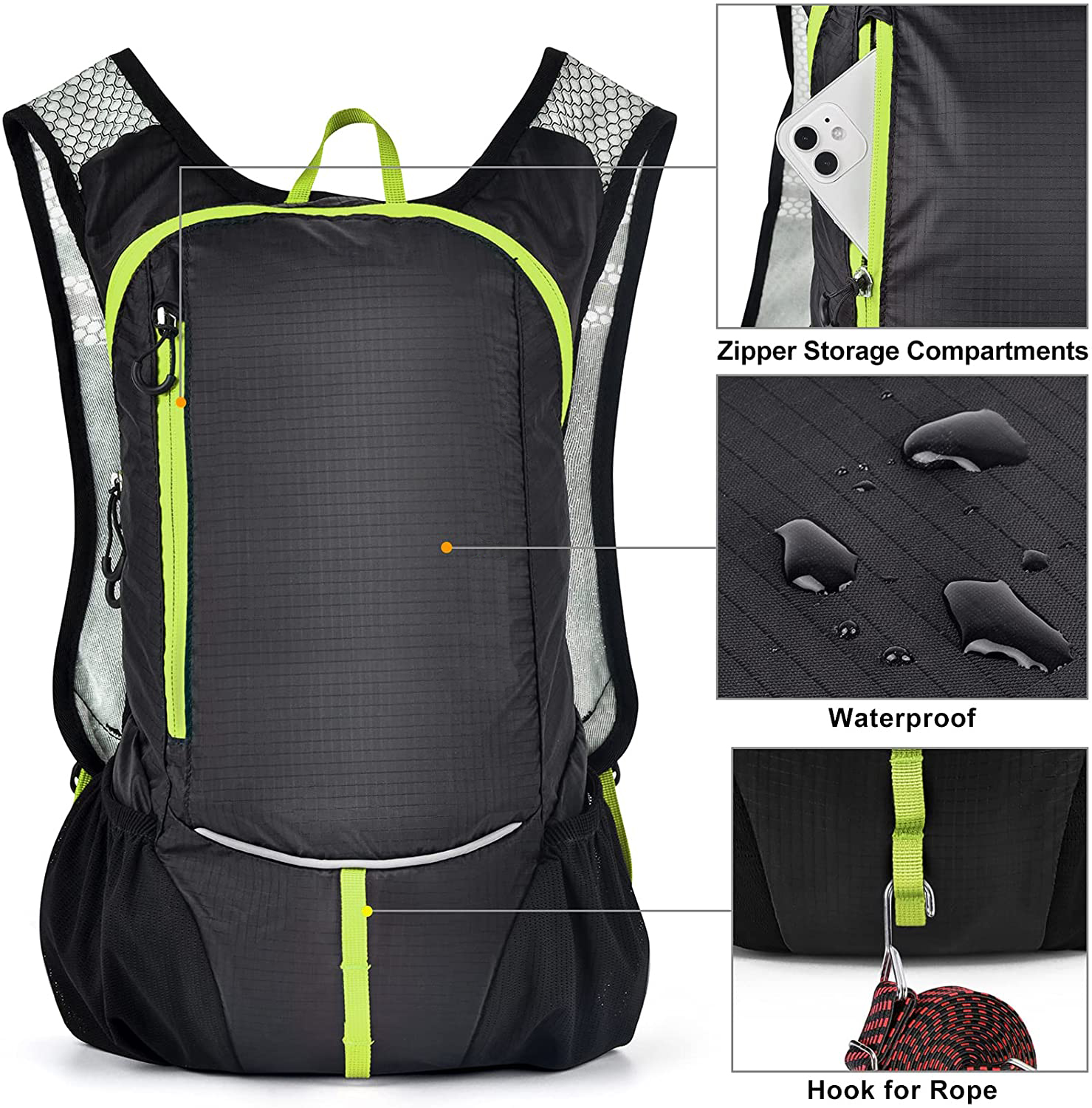 Bolsa para montar en bicicleta al aire libre de alta calidad, senderismo, deporte, hombres, ciclismo, mochila para correr, mochila de hidratación resistente, mochila de hidratación